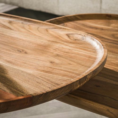 Table De Salon Gigogne à Bords Hauts En Bois D'acacia (lot De 2) Melbourne