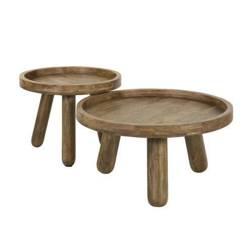 Table Basse Gigogne à Bords Hauts En Bois De Manguier (lot De 2) Creek