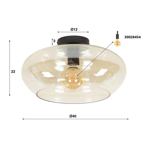 Plafonnier En Verre Fumé Gris Niagara