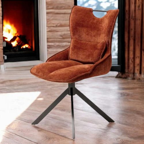 Chaise Pivotante Coussin Et Poignée Tissu Rouille (lot De 2) Iena