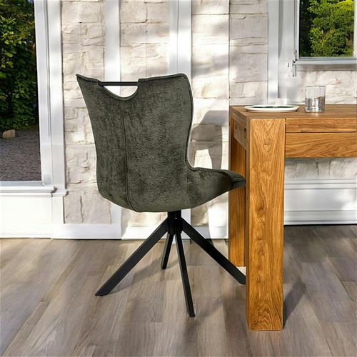 Chaise Pivotante Coussin Et Poignée Tissu Vert (lot De 2) Iena