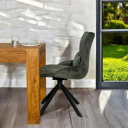 Chaise Pivotante Coussin Et Poignée Tissu Vert (lot De 2) Iena