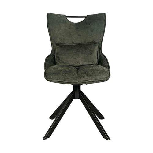 Chaise Pivotante Coussin Et Poignée Tissu Vert (lot De 2) Iena