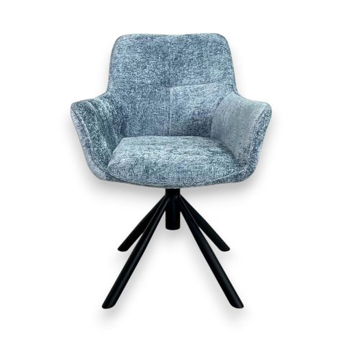 Fauteuil De Table Pivotant Tissu Bleu (lot De 2) Iena