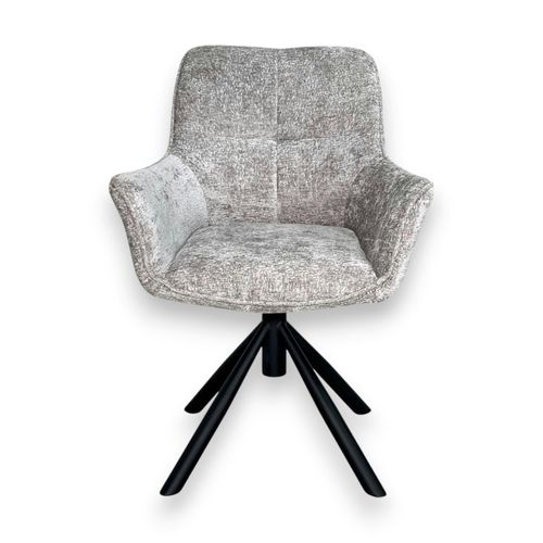 Fauteuil De Table Pivotant Tissu Gris (lot De 2) Iena