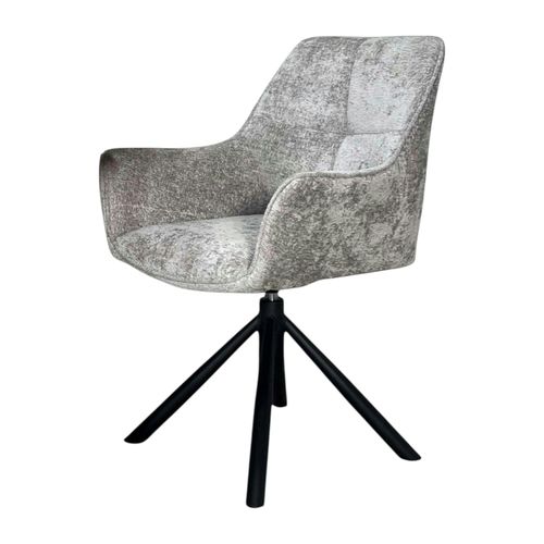 Fauteuil De Table Pivotant Tissu Gris (lot De 2) Iena