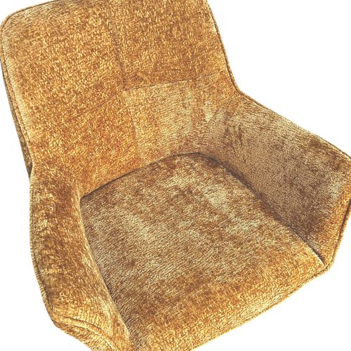 Fauteuil De Table Pivotant Tissu Moutarde (lot De 2) Iena
