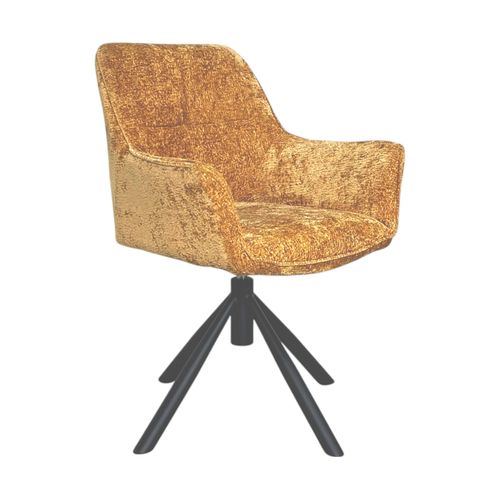 Fauteuil De Table Pivotant Tissu Moutarde (lot De 2) Iena