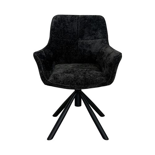 Fauteuil De Table Pivotant Tissu Noir (lot De 2) Iena
