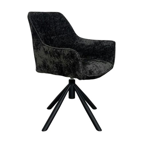 Fauteuil De Table Pivotant Tissu Noir (lot De 2) Iena