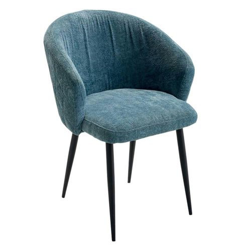 Chaise Dossier Rond Tissu Bleu (lot De 2) Iena