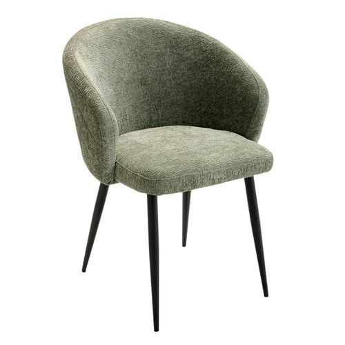Chaise Dossier Rond Tissu Vert (lot De 2) Iena
