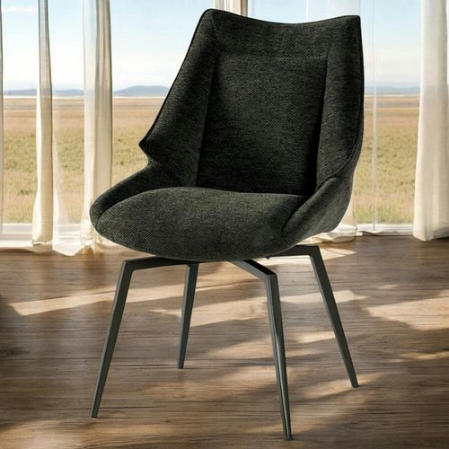 Chaise Design Tissu Microfibre Anthracite (lot De 2) Iena