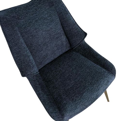 Chaise Design Tissu Microfibre Bleu (lot De 2) Iena