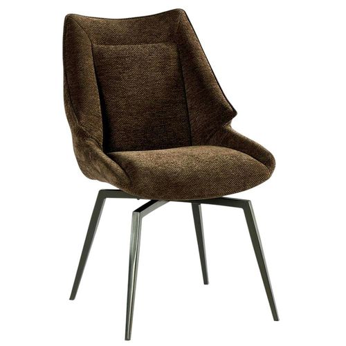 Chaise Design Tissu Microfibre Chocolat (lot De 2) Iena