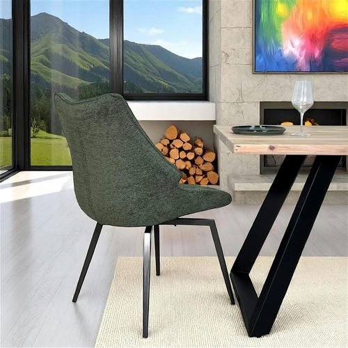 Chaise Design Tissu Microfibre Kaki (lot De 2) Iena
