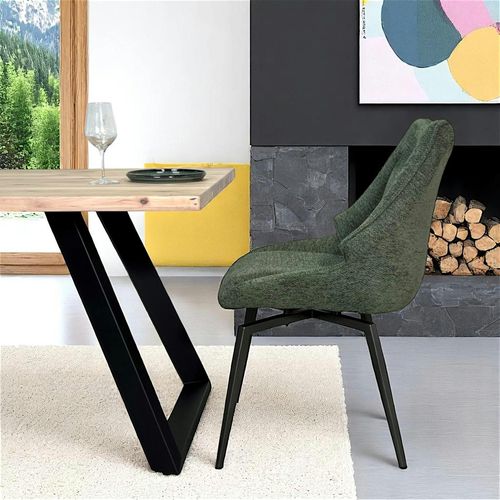 Chaise Design Tissu Microfibre Kaki (lot De 2) Iena