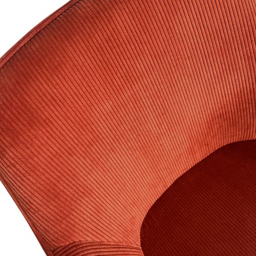 Fauteuil De Table Tissu Cotelé Terracotta (lot De 2) Malmoe