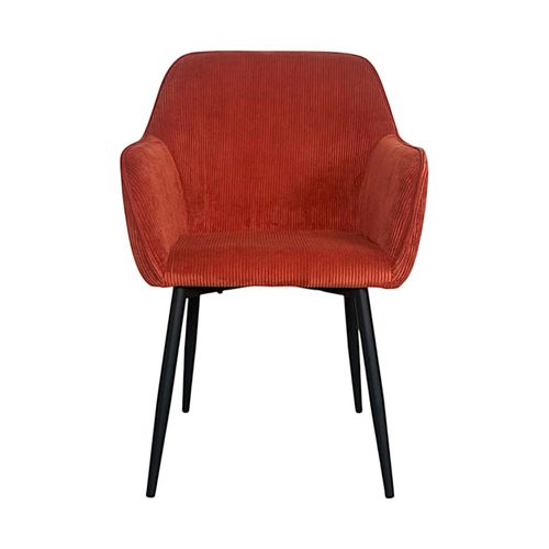 Fauteuil De Table Tissu Cotelé Terracotta (lot De 2) Malmoe