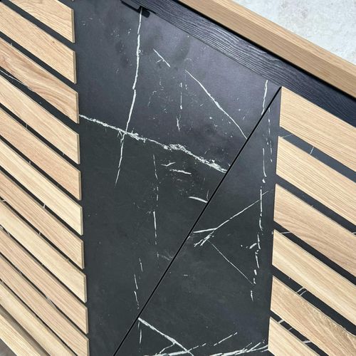 Enfilade 4 Portes Chêne Blanc Décor Graphique Essen