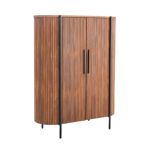 Buffet Haut 2 Portes Côtés Arrondis Bois Naturel Trani