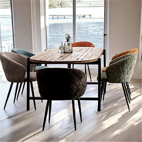 Table De Repas Teck Recyclé Bords Arrondis 240 Cm Trani