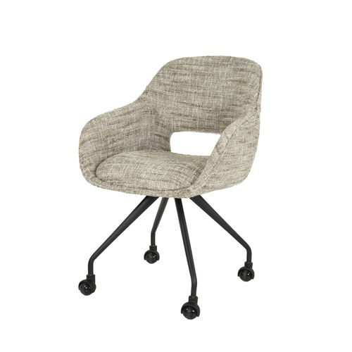 Chaise De Bureau à Roulettes En Tissu Sable Chiné (lot De 2) Creek