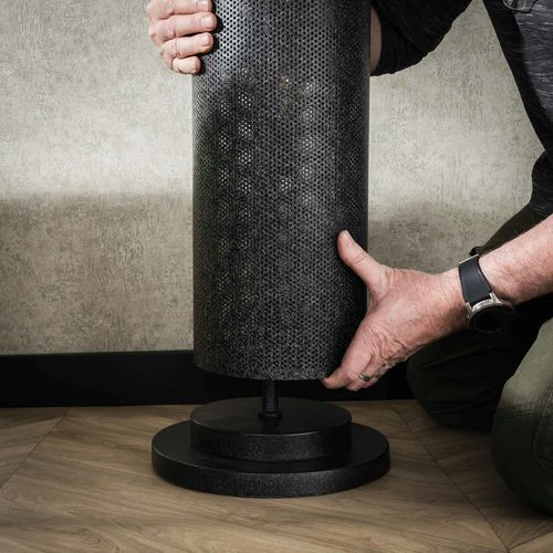 Lampadaire En Métal Noir Perforé Ralf