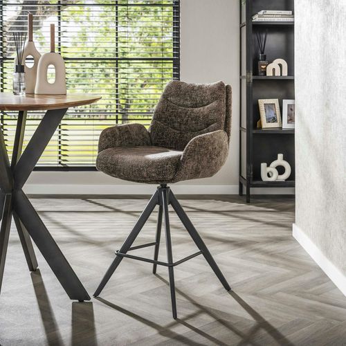 Tabouret De Bar Pivotant Grand Confort, Finition Taupe (lot De 2) Taj