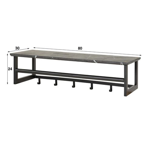 Portemanteau Mural Moderne 1 Étagère Effet Céramique Et 6 Crochets Ralf