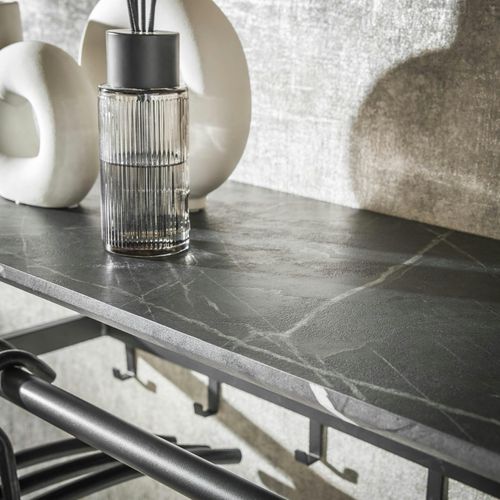 Portemanteau Mural Moderne 1 Étagère Effet Céramique Et 6 Crochets Ralf