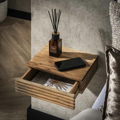 Table De Chevet Murale En Bois D'acacia Avec Stries (lot De 2) Melbourne