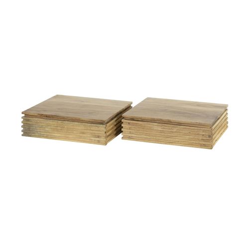 Table De Chevet Murale En Bois D'acacia Avec Stries (lot De 2) Melbourne