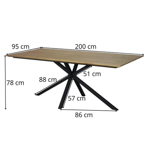 Table Pied Central En Bois De Teck Recyclé 2 M Depok