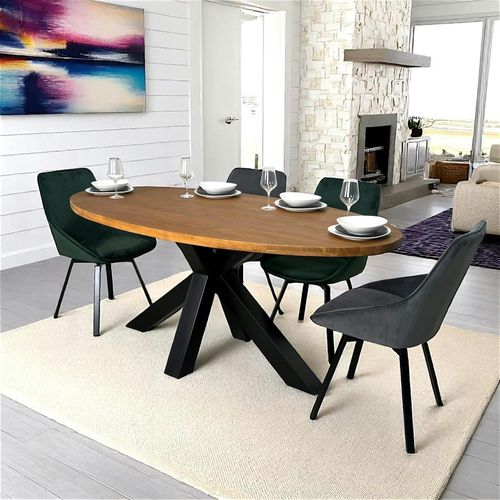 Table à Manger Ovale En Bois De Teck Recyclé 190 Cm Ontario