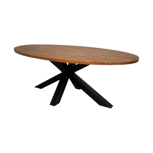 Table à Manger Ovale En Bois De Teck Recyclé 220 Cm Ontario