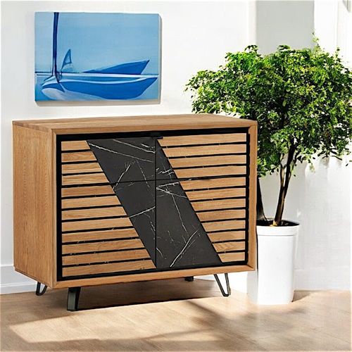 Petit Buffet Design En Bois De Chêne Finition Miel Essen