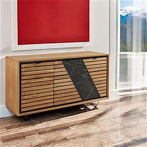 Buffet Design En Bois De Chêne Finition Miel, 3 Portes Essen