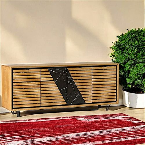 Buffet Design En Bois De Chêne Finition Miel, 4 Portes Essen