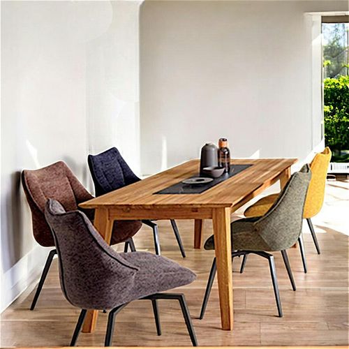 Table à Manger Design En Bois De Chêne Finition Miel 180 Cm Essen