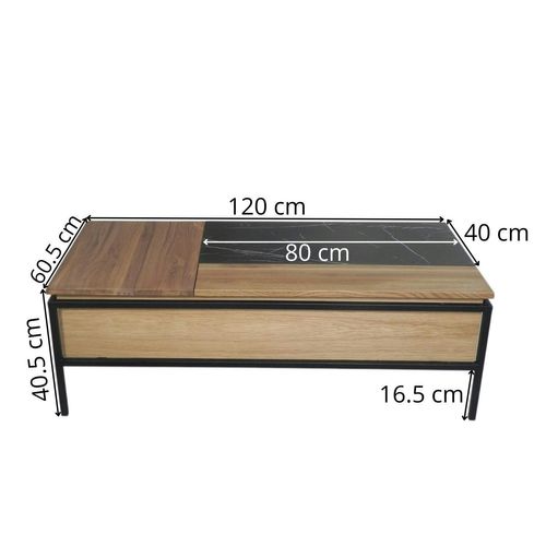 Table Basse Relevable Style Design En Bois De Chêne Finition Miel Essen