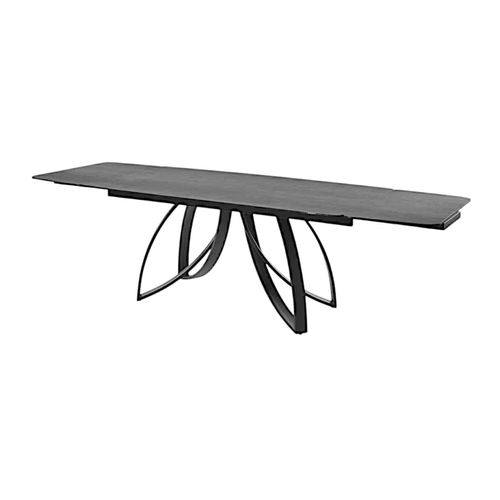 Table En Céramique Grise Avec Pied Lotus 180-280 Cm Lombardie