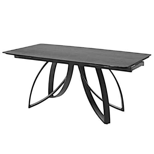Table En Céramique Grise Avec Pied Lotus 180-280 Cm Lombardie