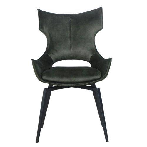 Chaise Pivotante Verte Bi-matière, Dossier En T (lot De 2) Lombardie