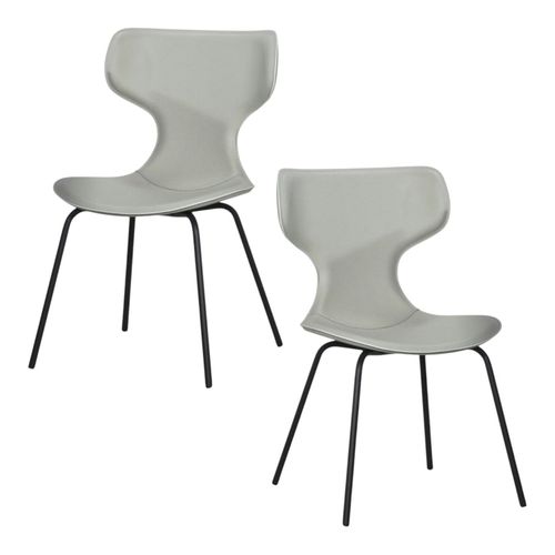 Chaise Beige Avec Dossier En T, Revêtement Nettoyable (lot De 2) Lombardie