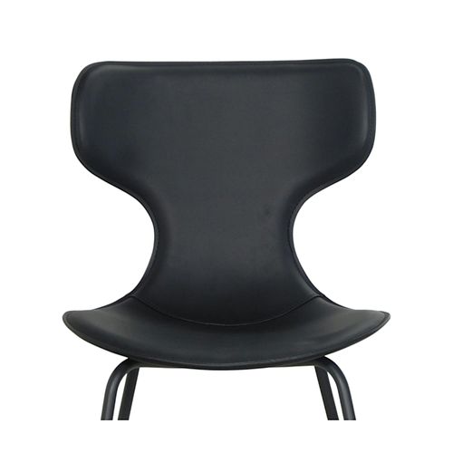 Chaise Noire Avec Dossier En T, Revêtement Nettoyable (lot De 2) Lombardie