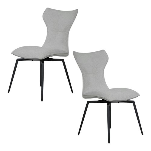 Chaise Beige Pivotante En Velours Avec Passepoil (lot De 2) Lombardie