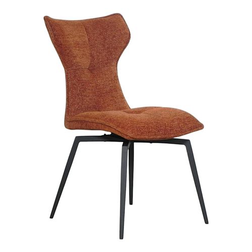 Chaise Terracotta Pivotante En Velours Avec Passepoil (lot De 2) Lombardie