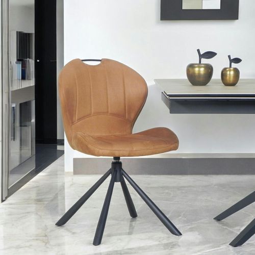Chaise Pivotante Caramel Avec Dossier Courbe, (lot De 2) Lombardie
