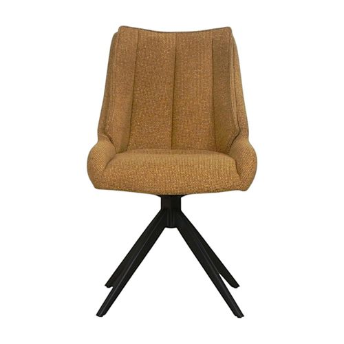 Chaise Moutarde Pivotante En Velours Texturé (lot De 2) Iena